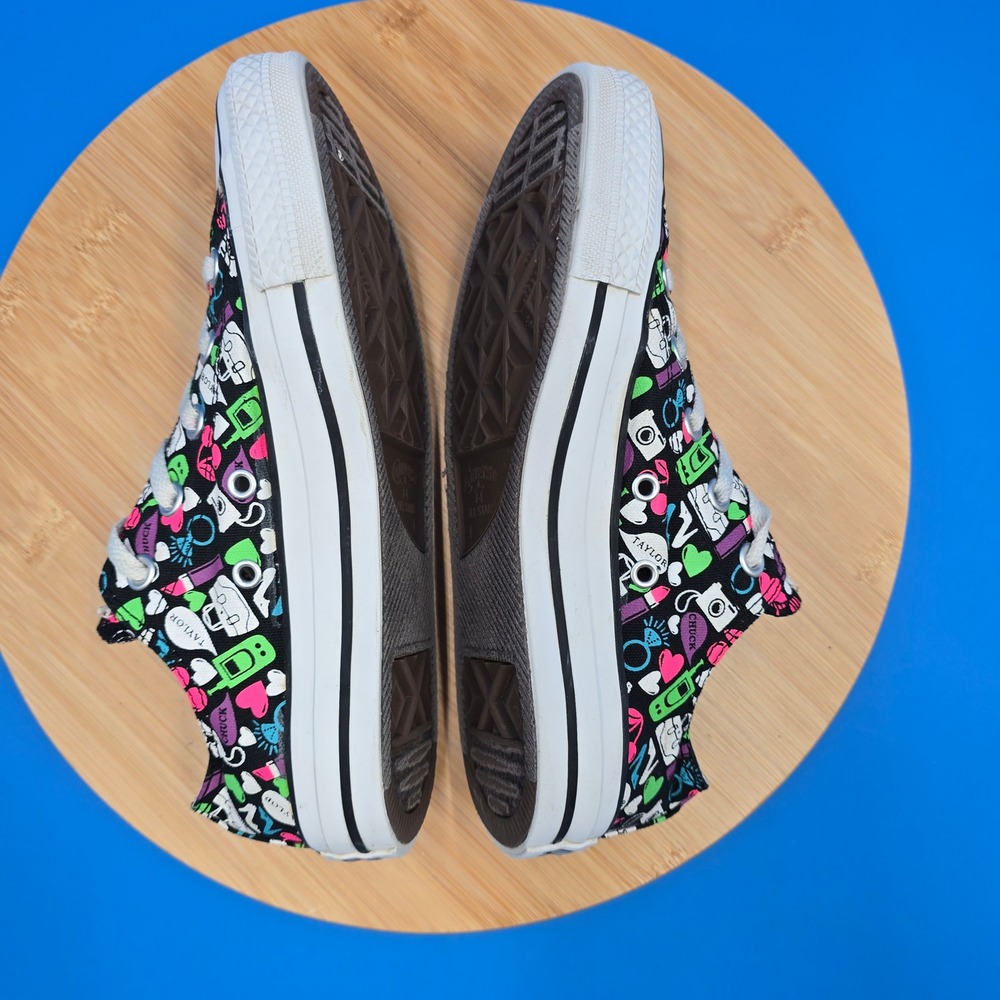 Converse Chuck Taylor All Star Low Top Doodle Print Neon Sneakers Womens Size 6 - Picture 6 of 8